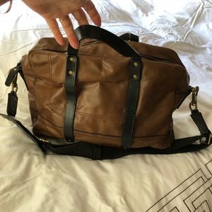 Banana Republic Brown Leather Laptop Crossbody Bag